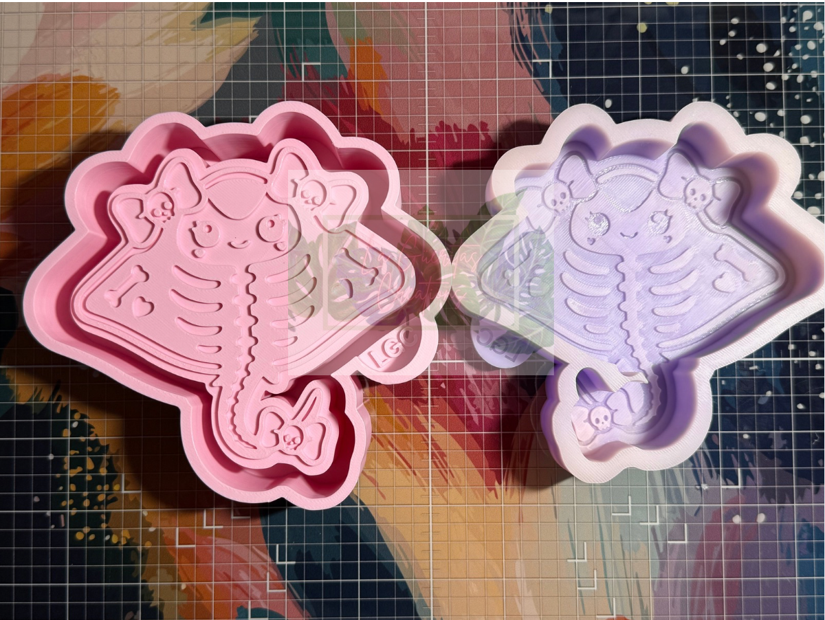 💀🎀 Spooky Kawaii Skeleton Fish Freshie Mold