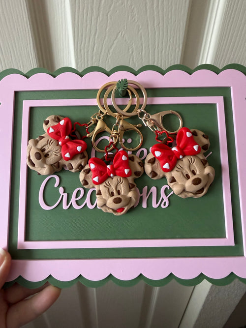 Chocolate Chip Mouse Bow Keychain